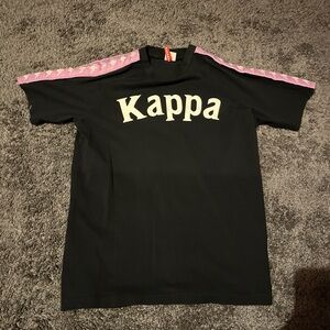 Kappa unisex Black Tee with Pink Trim